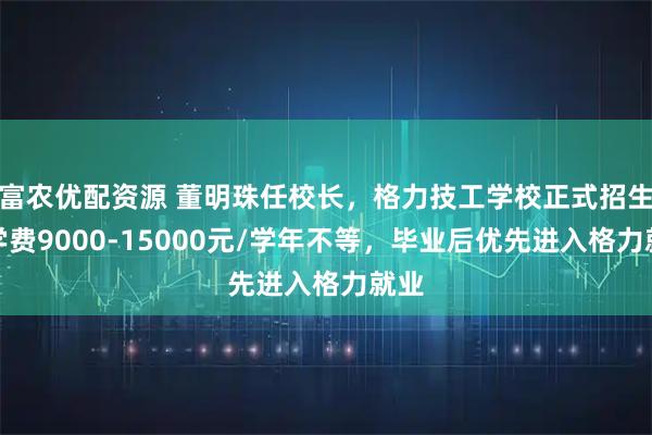 富农优配资源 董明珠任校长，格力技工学校正式招生，学费9000-15000元/学年不等，毕业后优先进入格力就业